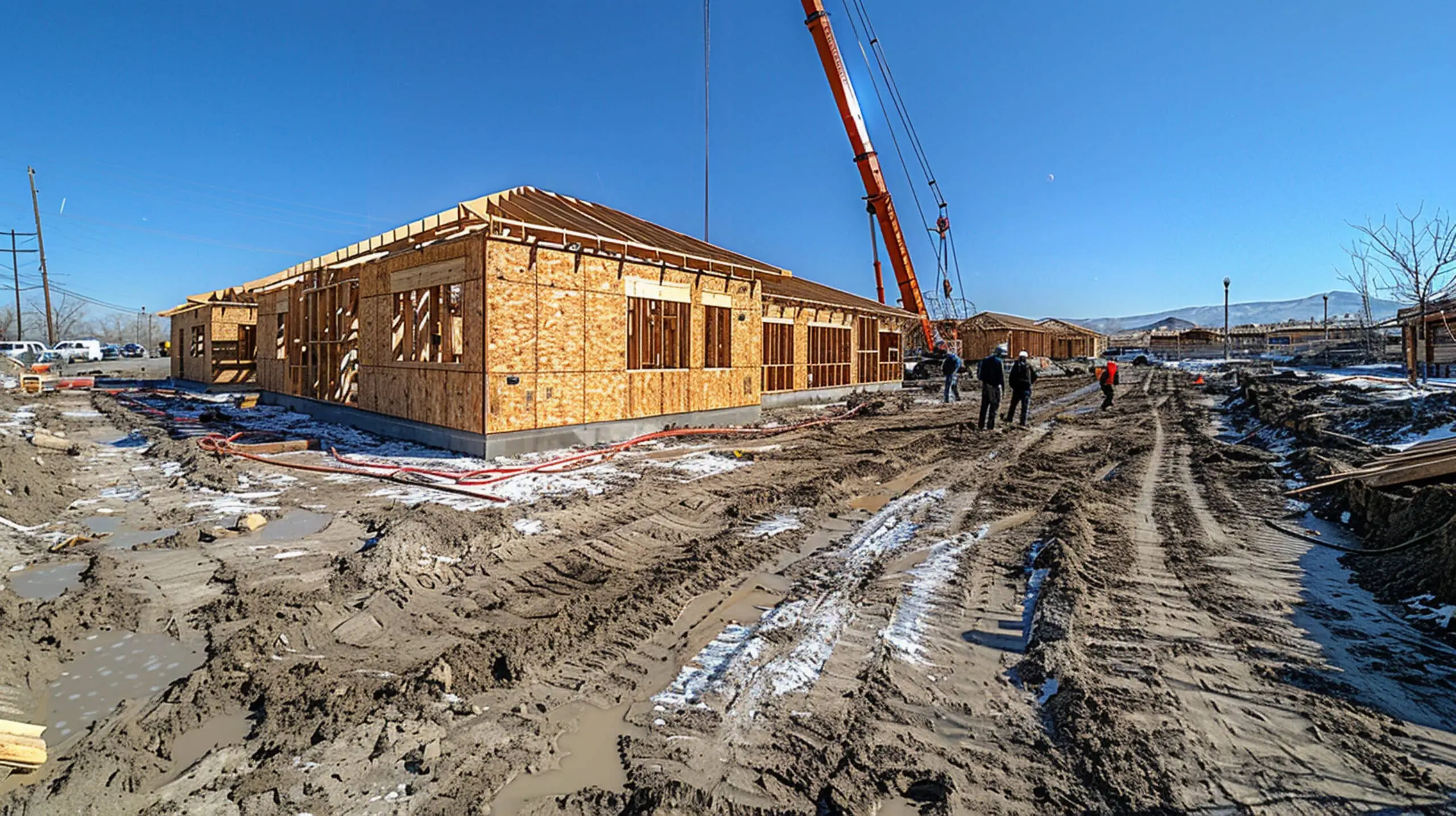 Image of the construction field in Texas for a client's Barndominium