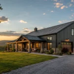 2000 sq ft barndominium build in Texas with grey metal structure and roof