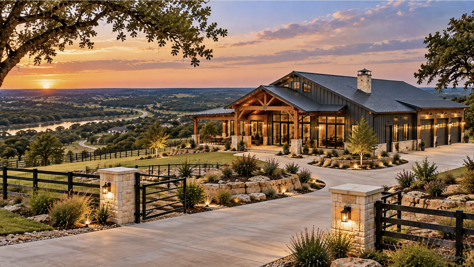 Modern barndominium on spacious acreage representing Burleson and surrounding North Texas service areas near Joshua and Crowley