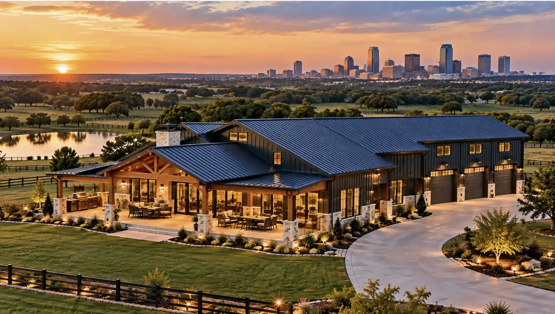 Modern barndominium on a spacious North Texas property serving Fort Worth and surrounding communities