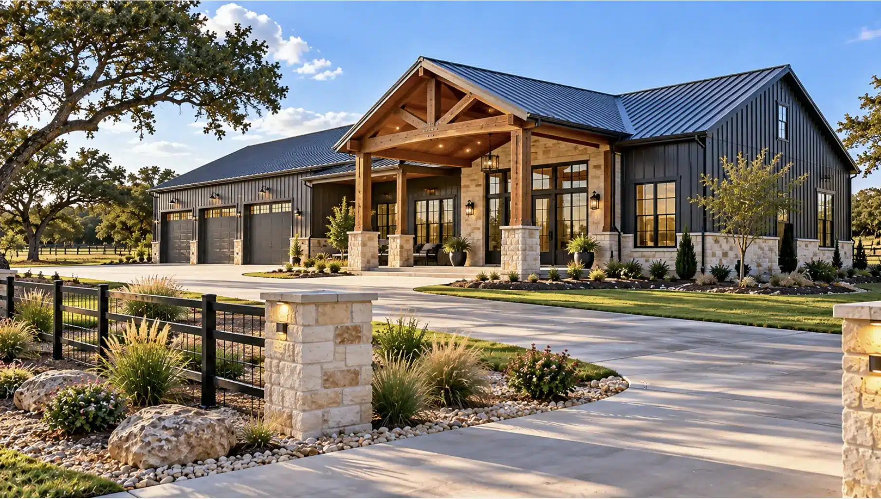 Fort Worth barndominium on a planned residential property with defined access, setbacks, and site layout